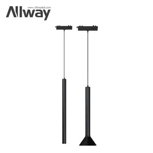 ALLWAY Adjustable Magnetic Track Lighting System Aluminum Mini Size Black White 8 Watt COB Magnetic Led Track Pendant Light