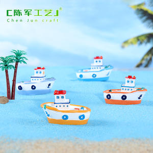 Bonne qualité Chunjun style méditerranéen bord de mer Yacht bateau paysage bateau de croisière Aquarium Simulation décoration - Product Image 5