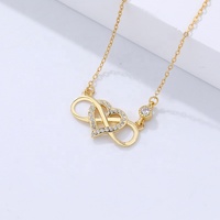 Cadeau de la Saint-Valentin, bijoux de luxe en argent sterling 925 plaqué or 18 carats, collier avec pendentif en forme de cœur en zircone cubique pour filles