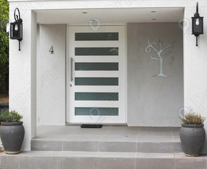 <span class=keywords><strong>Porte</strong></span> pivotante en bois Prima Modern Entrance Security avec panneau durable, une seule vitre latérale, une longue poignée et une serrure pour les maisons - Product Image 6