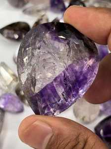 Piedra Preciosa de Amatista Natural Super Siete, Cacoxenita de Gran Tamaño, Corte Mixto Facetado Ovalado, Baguette, Cojín y Corazón para Fabricación de Joyas - Product Image 2