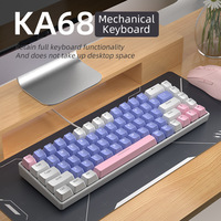 Keyboard Gamer profesional, papan ketik mekanik lampu latar LED RGB portabel 61 tombol, Keyboard Gaming 60 persen untuk PC Laptop