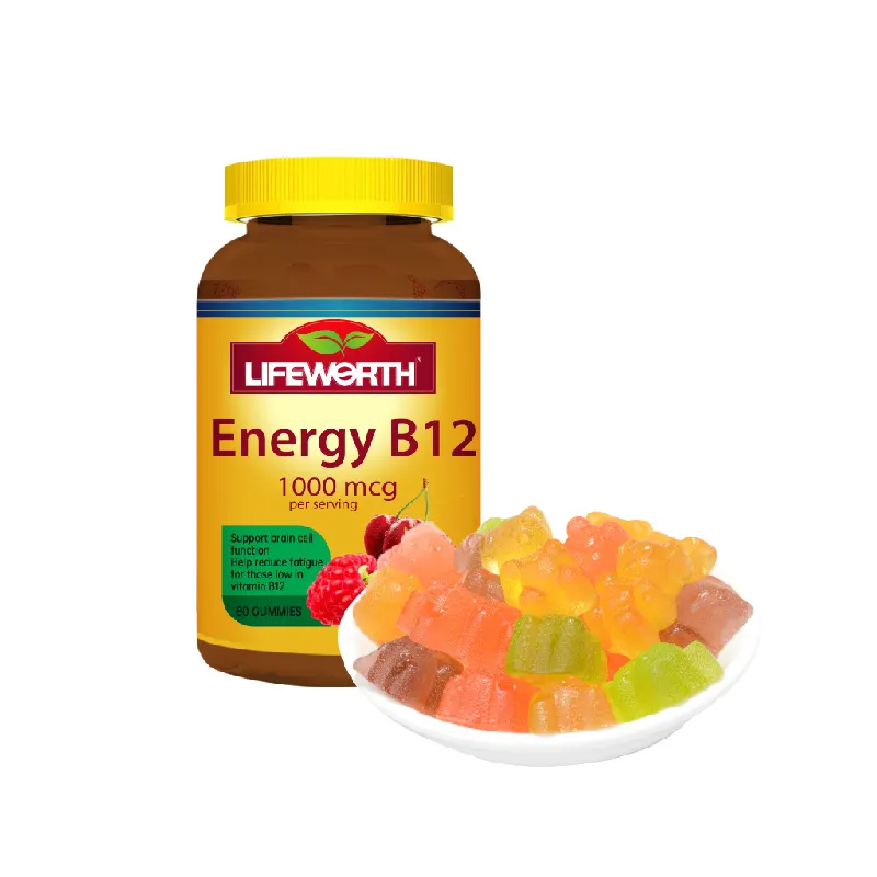 Витаминная добавка LIFEWORTH B12, дополнительная сила, витамин B12, мармеладки
