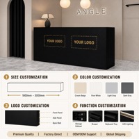 Bureau de réception moderne et durable en placage MDF, plusieurs couleurs au choix, personnalisable, poste de travail commercial pour hôtel et bureau
