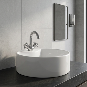 Porcelain Ceramic Top Mount Countertop Wash Basin Easy Clean Water Resistant Asian Design Bathroom Sink - Product Image 3
