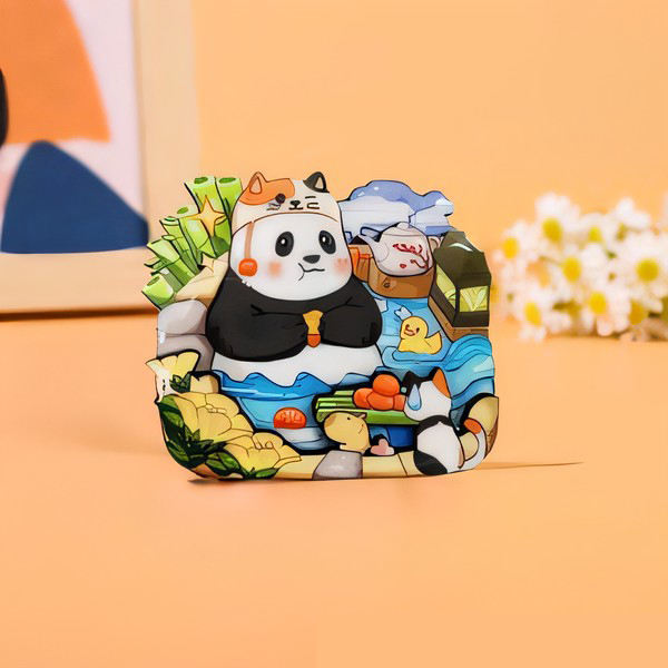 แพนด้าแช่ในน้ำพุร้อน