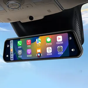 2 máy ảnh Dash Cam Carplay Android Auto gương chiếu hậu 2K video ghi âm wifi xe đài phát thanh DVR