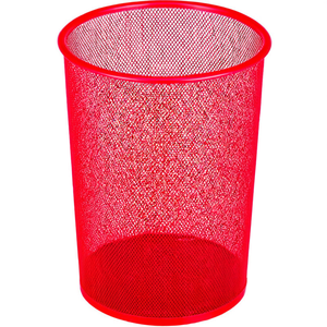 Cestino per Rifiuti in Rete Rotondo 19 L Rosso per Ufficio - Product Image 2