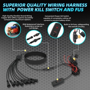 Xe LED kim loại màu trắng tinh khiết ánh sáng đá Kit LED Chassis off-road xe ánh sáng đá với công tắc khai thác điều khiển từ xa ánh sáng trắng - Product Image 5