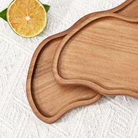 Plateau en bois d'acacia écologique anti-brûlure créatif plateau de tapis de ménage jetable pour gâteau aux fruits secs Snack Party-Maker