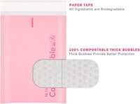 Bolsa de Envío Ecológica, Degradable e Impermeable de Burbujas de Polipropileno Rosa para Comercio Electrónico, Tamaño Personalizado para Zapatos y Calcetines