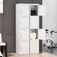 Casier en acier à 4 portes, armoire de rangement métallique démontable, casier à 4 compartiments en acier, épaisseur 0,6 mm, armoire pour école, gymnase et personnel