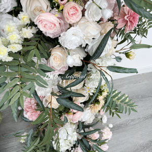 Arcos de flores de boda cuadrados, arco de flores artificiales para decoración de boda, arco de flores rosas, decoración de boda - Product Image 5