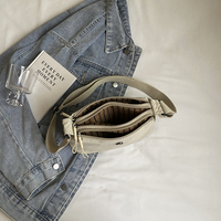 Sac bandoulière léger en toile pour femme, tendance, avec fermeture éclair, portable, à sangle unique réglable, sac à bandoulière décontracté