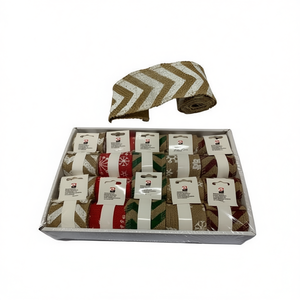 Mnj Christmas Ribbon Rolls 20Pcs Assorted Patterns Holiday Decorations - Product Image 2