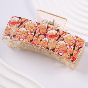 Pinces à cheveux en acrylique de Noël, pinces à cheveux mignonnes en forme de Père Noël et d'arbre, accessoires pour cheveux pour les fêtes - Product Image 5