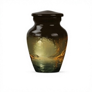 สนธยาสีทองในป่าฝน-โกศสำหรับขี้เถ้ากับถุงกำมะหยี่ฟรี - Product Image 1