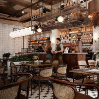 Café-bar élégant à éclairage LED moderne et simple pour café, boutique, présentoir de comptoir pour café, présentation et pâtisserie