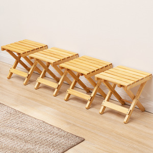 Modern Solid Wood Foldable <strong>Stool</strong> <strong>for</strong> Outdoor Household <strong>Bathroom</strong> Living Room Use-Children's Low Ottoman Modern Simplicity Design - Product Image 1