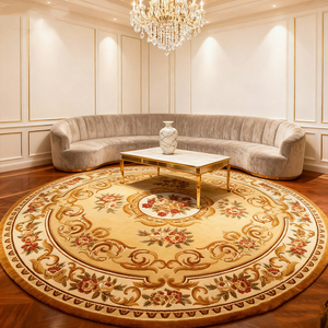 2025 nouveau <span class=keywords><strong>tapis</strong></span> en laine <span class=keywords><strong>rond</strong></span> classique européen NZ Style cour française médaillon floral <span class=keywords><strong>tapis</strong></span> tufté à la main pour salon de luxe - Product Image 4