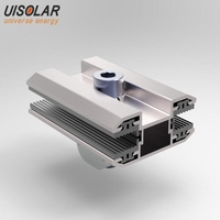Support de pince solaire de toit ondulé en aluminium, forme de U pour panneau solaire sans cadre