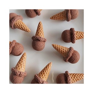 混色3D冰淇淋蛋卷树脂魅力无孔珠子DIY剪贴簿手机套发夹工艺饰品制作用品 - Product Image 6