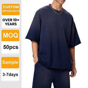 T-shirt vierge personnalisé, lourd, à épaules tombantes, dégradé, 100% coton, vente en gros, impression, broderie pour hommes - Product Image 1