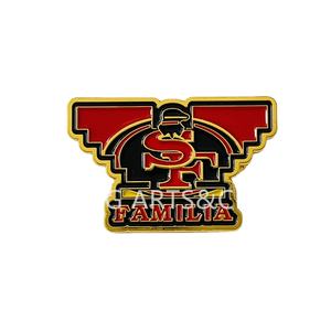 中国メーカー カスタムスポーツロゴ メタルラペルピン エナメルピン ハードエナメル NFL 49ers ファミリア ラペルピン - Product Image 3