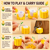 Mainan Puzzle Jagung 3D, Teka-teki Otak Luban Lock, Blok Jigsaw DIY yang Dapat Dirangkai, Fidget Block untuk Anak-anak dan Dewasa, Latihan Berpikir STEM