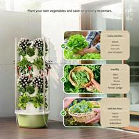 Tour hydroponique verticale mobile HZ-1 avec pompe d'arrosage automatique pour culture hors sol, brevetée, pour balcon et légumes de maison intelligente