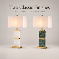 Lampe de table en marbre naturel, abat-jour en tissu de lin et fer laqué, E27, lampe de chevet moderne de luxe pour la chambre à coucher, décoration de la maison