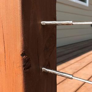 Conector de acero inoxidable Eda para madera, 10 mm, 18 pulgadas, kit de barandilla de cable de acero para exteriores - Product Image 4