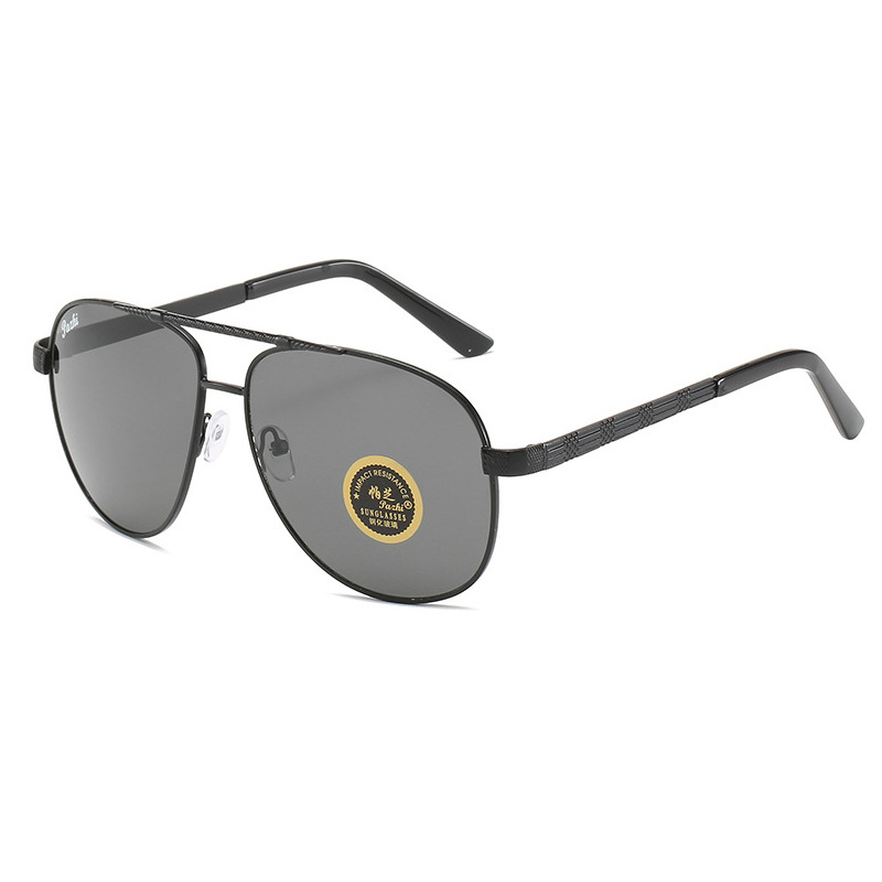 monture noire, verres gris