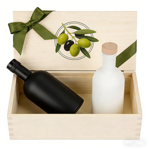 Bouteille en verre Olso personnalisée avec logo pour vodka, huile d'olive, whisky, 375 ml, 500 ml, 700 ml, 750 ml, avec bouchon en liège et bouchon à vis - Product Image 1