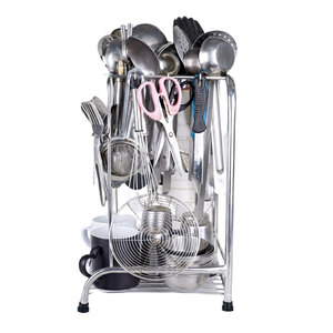 Metal Kitchen <b>Utensil</b> <b>Holder</b> Rack Standing Cutlery Spoon Organizer Stand Multifunctional Non-Folding Storage - Product Image 1
