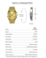 Montre de sport de luxe pour homme PRECIOUS DUKE, quartz, 42 mm, bracelet en acier inoxydable, boîtier en alliage de zinc, résistance à l'eau 30 m, verre minéral