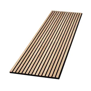 低价天然胡桃木中密度纤维板Akustik面板隔音木墙板条隔音板