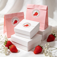Rouleau d'autocollants ronds « Merci » à la fraise – Étiquettes adorables pour sceller les cadeaux de fête, les gobelets et les boîtes de pâtisserie