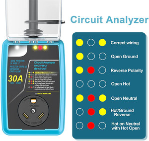 Protector contra sobretensiones para autocaravana, 30 Amp con luz indicadora, cubierta impermeable, NEMA TT-30P, Analizador de circuito de defensor de potencia para remolque y <span class=keywords><strong>Camper</strong></span> - Product Image 3