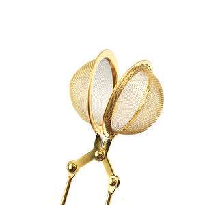 ที่กรองชาแบบตาข่าย สำหรับกรองกาแฟ สมุนไพร เครื่องเทศ  ชุบสีทองและโรสโกลด์ ทำจากสแตนเลส พร้อมหูจับ - Product Image 4