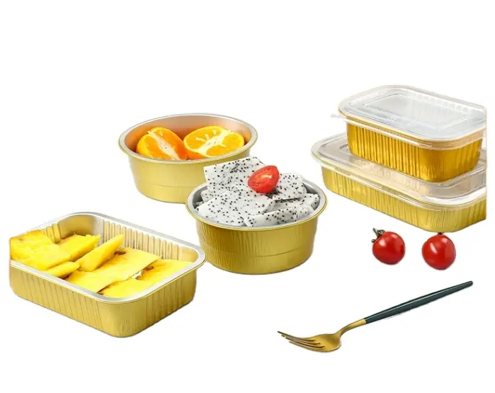 Verdikte Wegwerp Ronde Folie Cake Bakken Aluminium Bakplaat Met Deksels Aangepaste Vorm Folie Doos Aluminiumfolie Container Voor Cakes