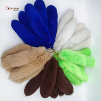 Vente en gros queue de renard naturelle/elfe chaîne de queue de fourrure de renard véritable porte-clés pour la décoration de vraies queues de renard
