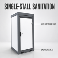 Toilettes portables compactes avec ventilateur d'extraction et sol antidérapant en plaque diamantée pour usage industriel