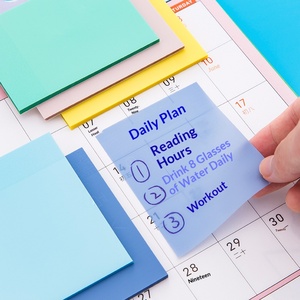 Morandi Color Transparent PET <b>Sticky</b> <b>Notes</b> Self Adhesive Minimalist Ins Tearable Memo Labels For Student <b>Note</b> Taking - Product Image 2