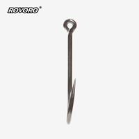 Hameçon de pêche en haute mer ROVORO Tackle 5X-Strong pour gros gibier, thon, pêche à la traîne, en acier inoxydable à haute teneur en carbone, revêtement nickel noir