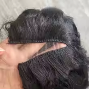 Perruques V-Part en cheveux humains 100% naturels, brun avec mèches, pour femmes noires, sans colle, 28 pouces de long, ondulées, style Body Wave - Product Image 6