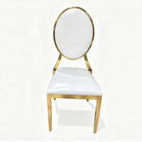 Chaise moderne décorative en acier inoxydable doré, mobilier de luxe pour mariage, banquet et événements