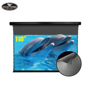 VIVIDSTORM 110inch Slimline Motorized Screen ALR Controlled With Projector Dongle Trigger Tensioned Electric Projection Screen