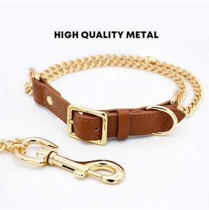Colliers <span class=keywords><strong>pour</strong></span> chiens en acier inoxydable, anti-explosion, doubles chaînes solides et en cuir, tailles S-2XL <span class=keywords><strong>pour</strong></span> toutes les tailles de chiens - Product Image 3
