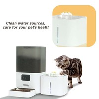 Ensemble distributeur automatique de nourriture et fontaine à eau pour animaux de compagnie, distributeur de nourriture 6L, station d'alimentation intelligente pour chats et chiens 2,5L, combo 2 en 1